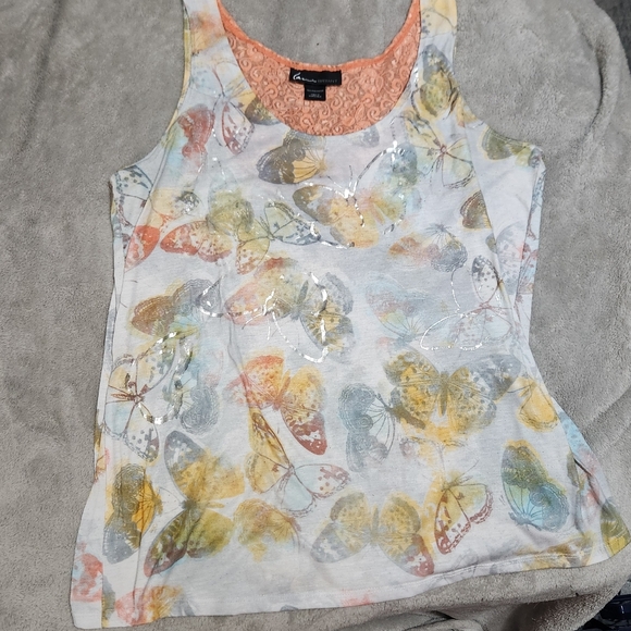 Lane Bryant- Women's(18/20) Sleeveless Butterfly Laced Back Top - Picture 2 of 6